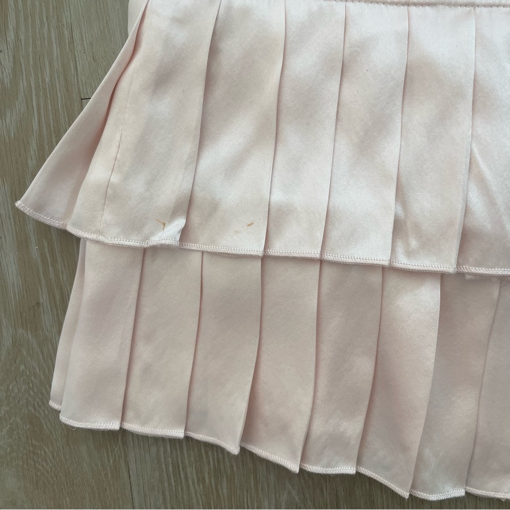!SOLD! HOLLISTER Vintage Y2K Barbie Light Pink Silk Pleated Micro Mini Skirt - Picture 11 of 12